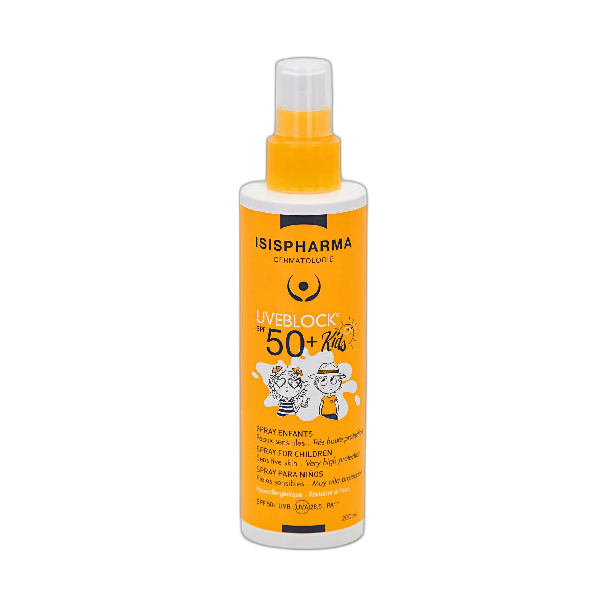 ISISPHARMA Uveblock fps50+ spray para niños 200ml (fondo limpio)