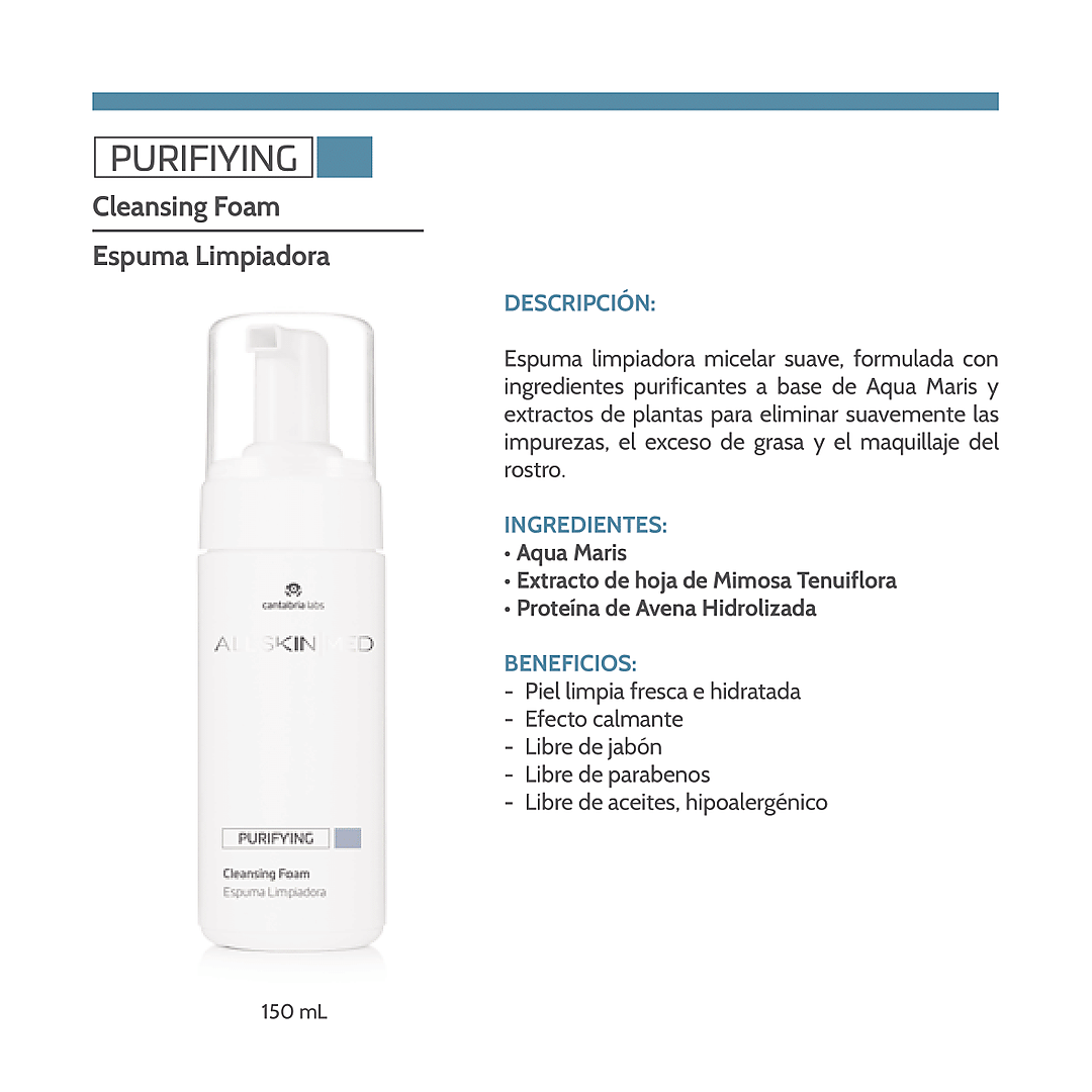 ALL SKIN MED Purifying espuma limpiadora 150ml