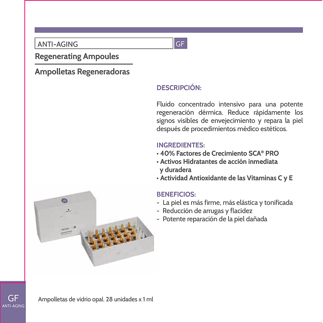 ALL SKIN MED ANTIAGING GF REGENERATING AMPOules 28X1ML