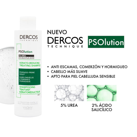 VICHY Dercos Psolution Shampoo de tratamiento keratorreductor 200ml