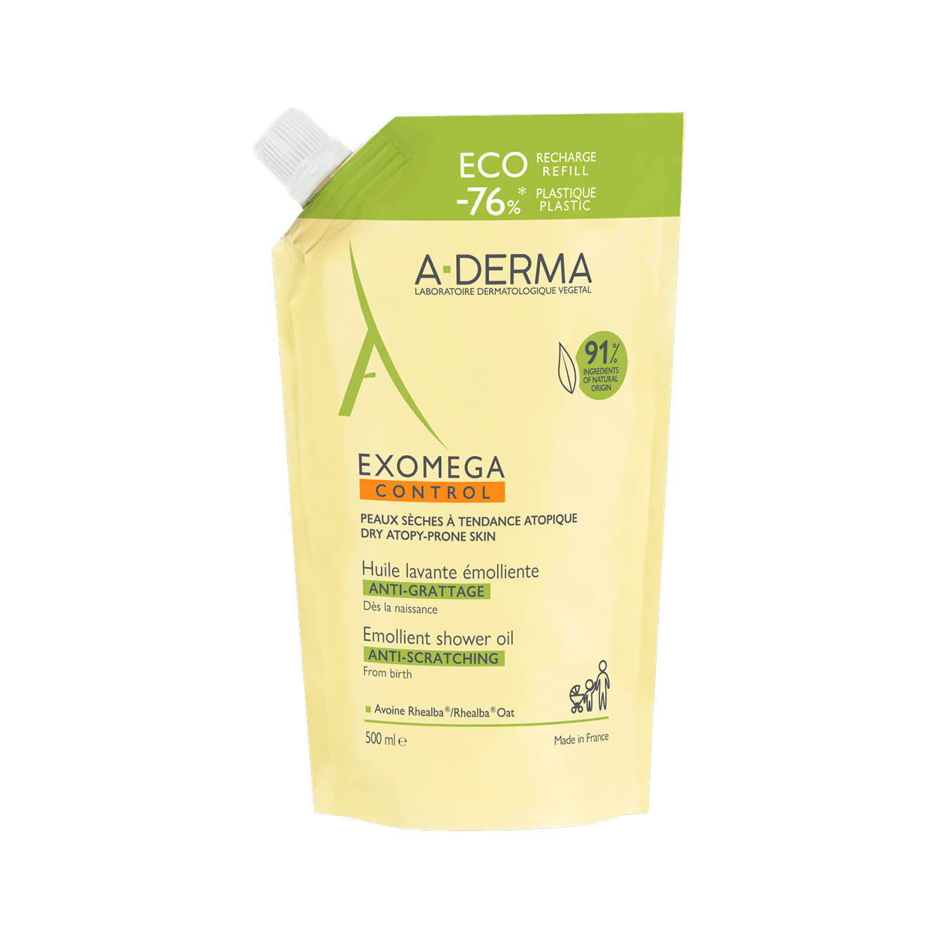 ADERMA Exomega Control Aceite Limpiador Emoliente Ecorefill 500 Ml