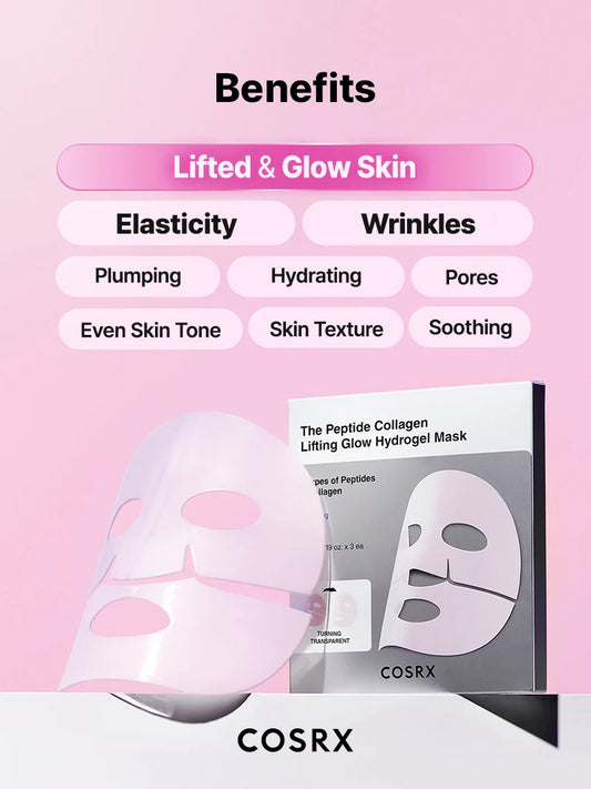 COSRX The Peptide collagen lifting glow hydrogel mask 3pz