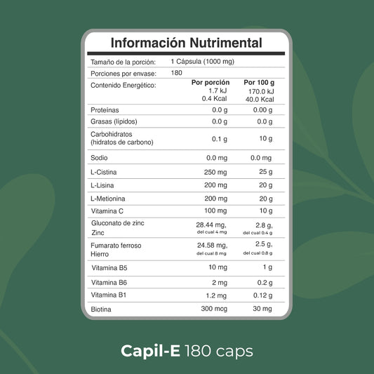 BIOBO LABS promen capil-E 180caps 1g vegetal
