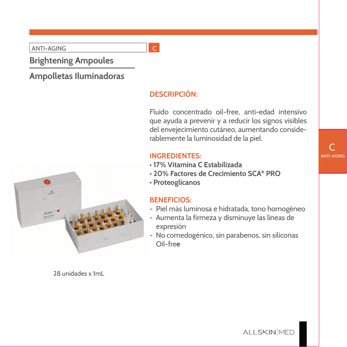 ALL SKIN MED Antiaging C ampolletas iluminadoras 28X1ml