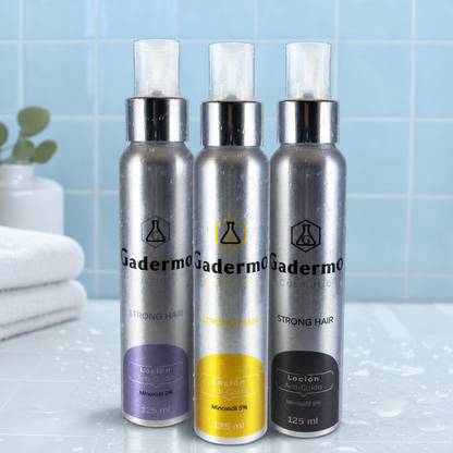 GADERMO STRONG HAIR 8% loción 125ml — foto de ambiente tratamiento anticaída | Supiel