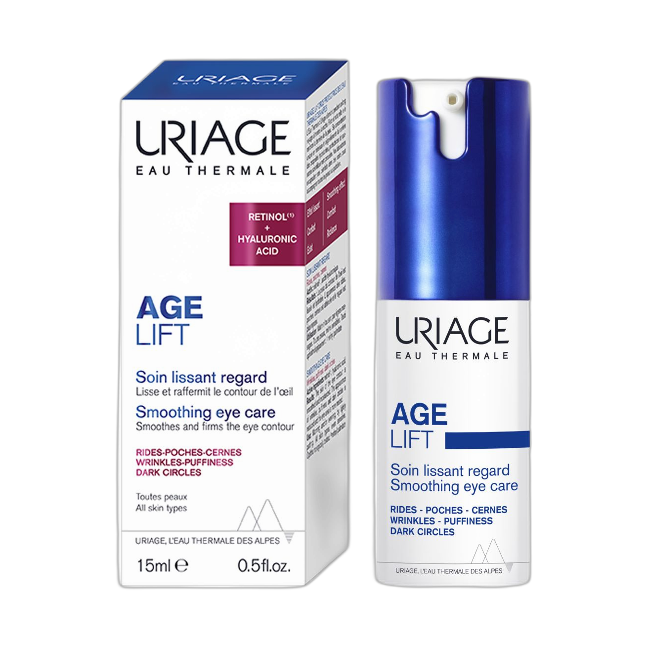 URIAGE Age lift contorno de ojos alisante y reafirmante 15ml (fondo limpio)