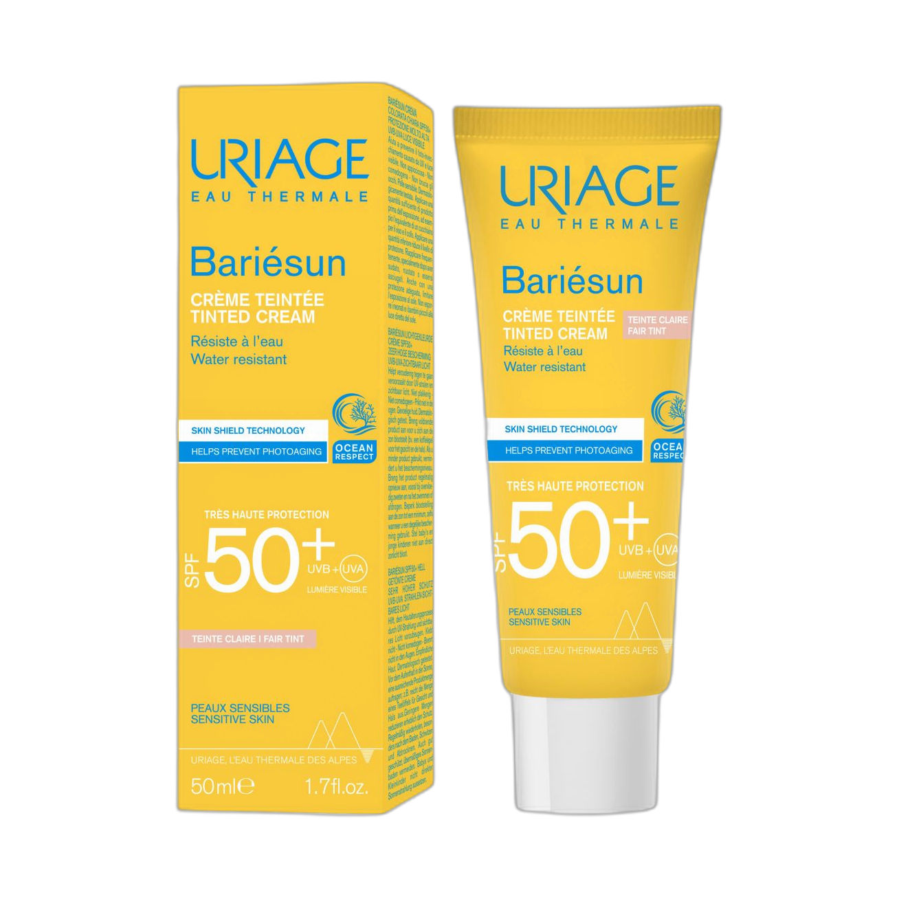 URIAGE Bariesun Spf50+ crema con color tono claro 50ml (fondo limpio)
