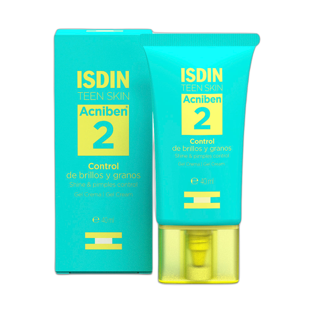 ISDIN Acniben 2 control brillo y granos gel crema facial 40ml (fondo limpio)
