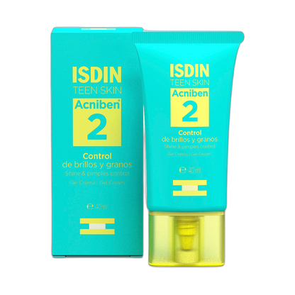 ISDIN Acniben 2 control brillo y granos gel crema facial 40ml (fondo limpio)