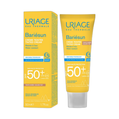 URIAGE  Bariesun Spf50+ crema con color tono dorado 50Ml (fondo limpio)