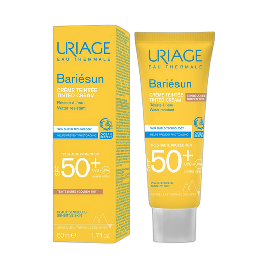 URIAGE  Bariesun Spf50+ crema con color tono dorado 50Ml (fondo limpio)