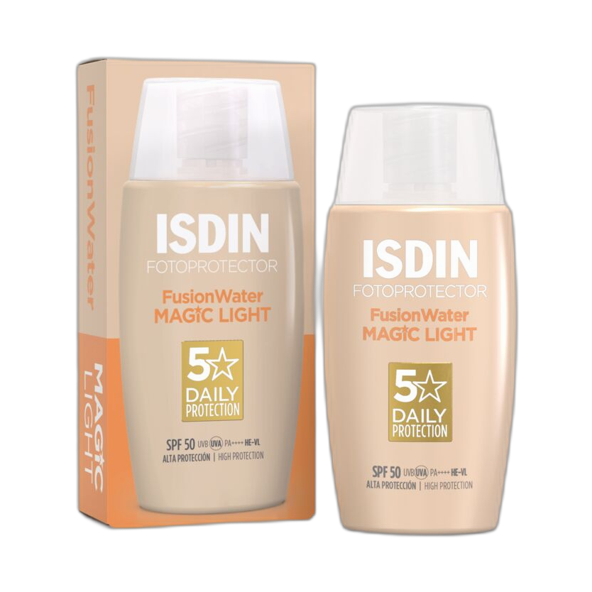 ISDIN FUSION WATER Magic light FPS50+ 50ml (fondo limpio)