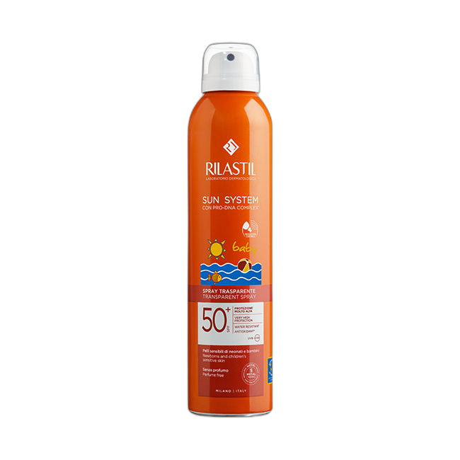RILASTIL TRANSPARENT SPRAY BABY AND CHILDREN'S SENSITIVE SKIN SPF50+ 200ML (fondo limpio)