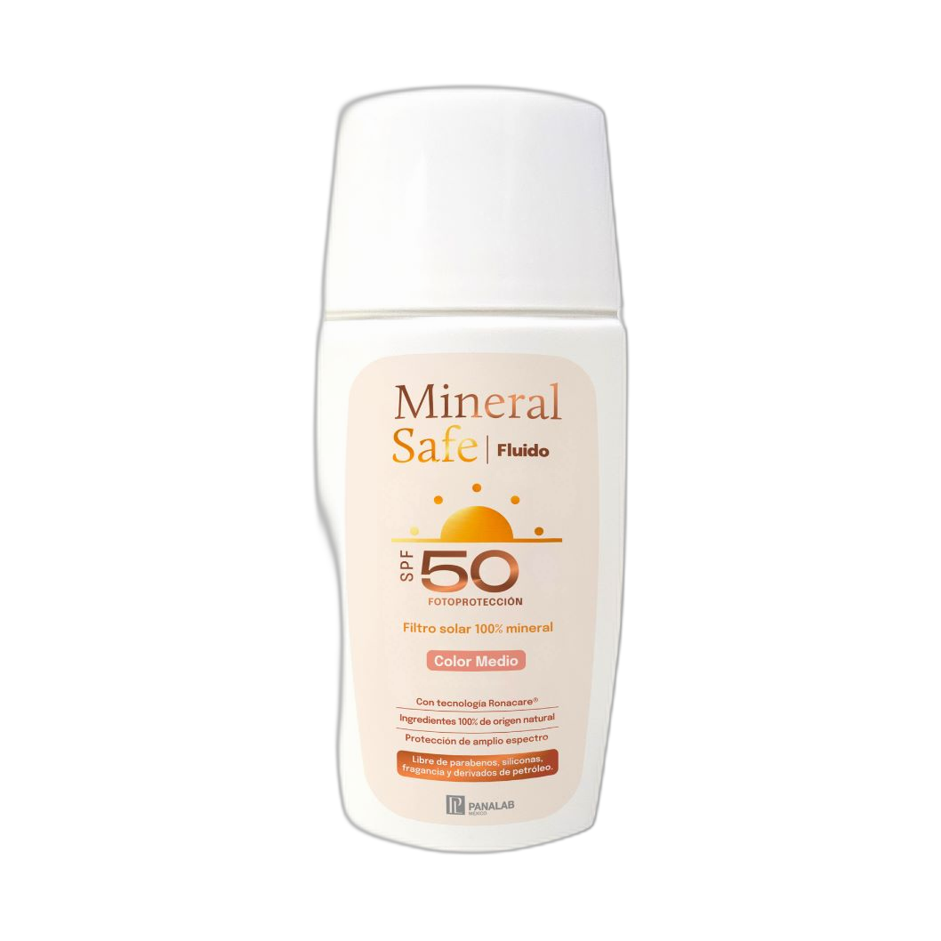PANALAB Mineral Safe Fluido fps 50+ Color Medio (fondo limpio)