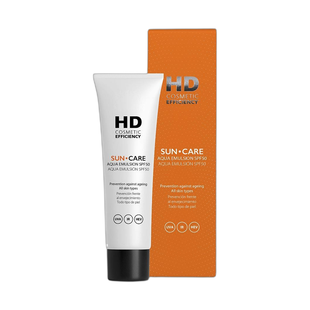 HD SUN·CARE AQUA EMULSIÓN SPF50. 50 ml (fondo limpio)