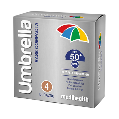 Umbrella Base Compacta 50+ Tono Durazno (fondo limpio)