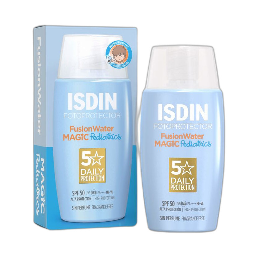 ISDIN FUSION WATER Pediatrics FPS50+ 50ml (fondo limpio)