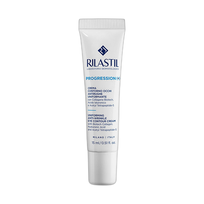 RILASTIL PROGRESSION (+) UNIFORMING ANTI-WRINKLE EYE CONTOUR CREAM 15ml (fondo limpio)