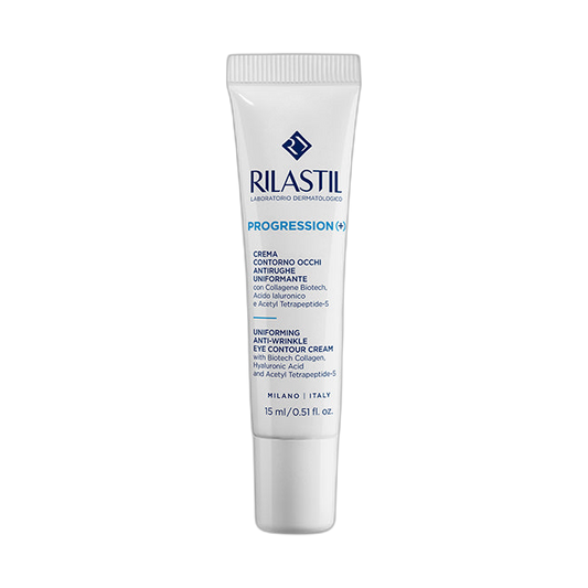 RILASTIL PROGRESSION (+) UNIFORMING ANTI-WRINKLE EYE CONTOUR CREAM 15ml (fondo limpio)