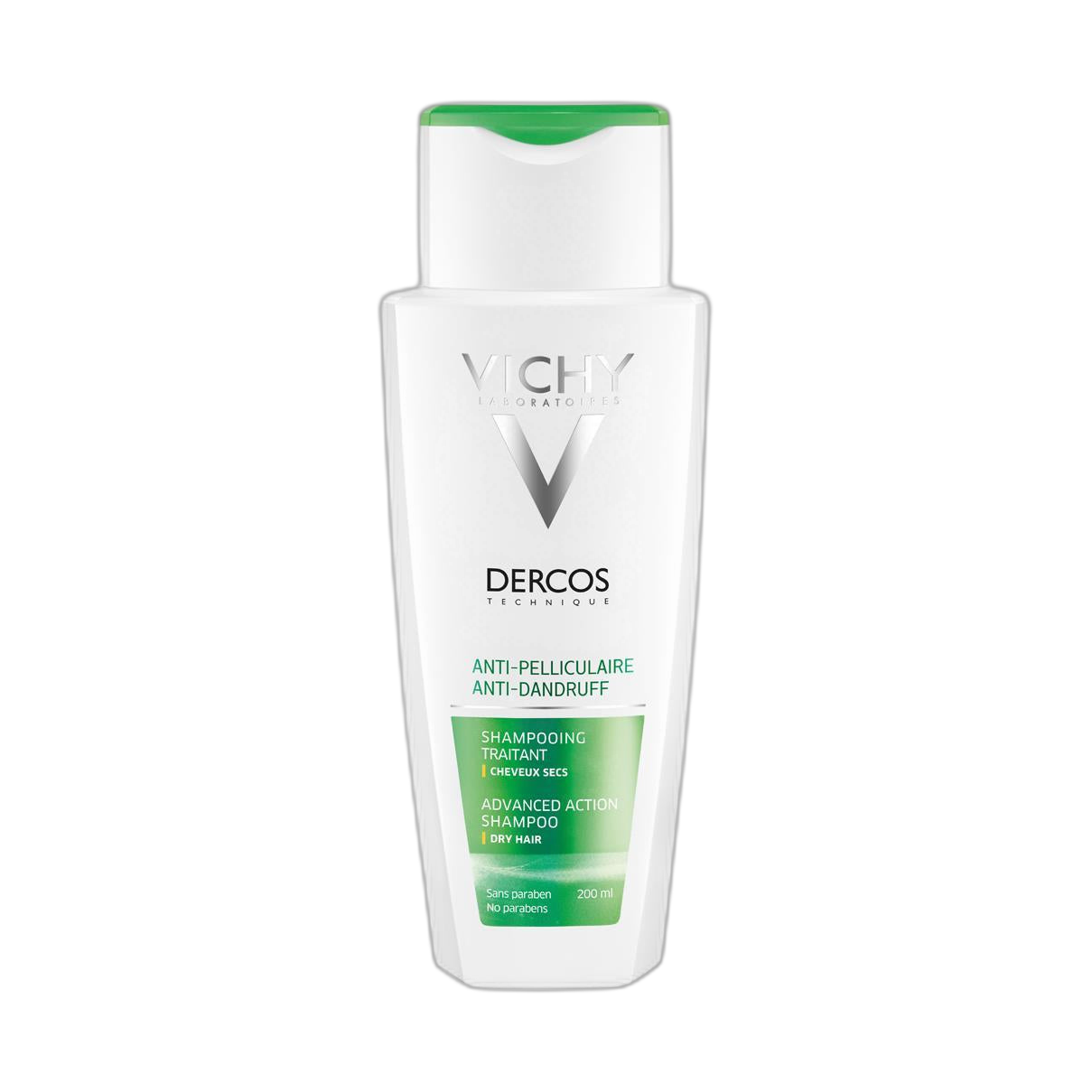 VICHY Dercos Shampoo anticaspa cabello seco 200ml (fondo limpio)