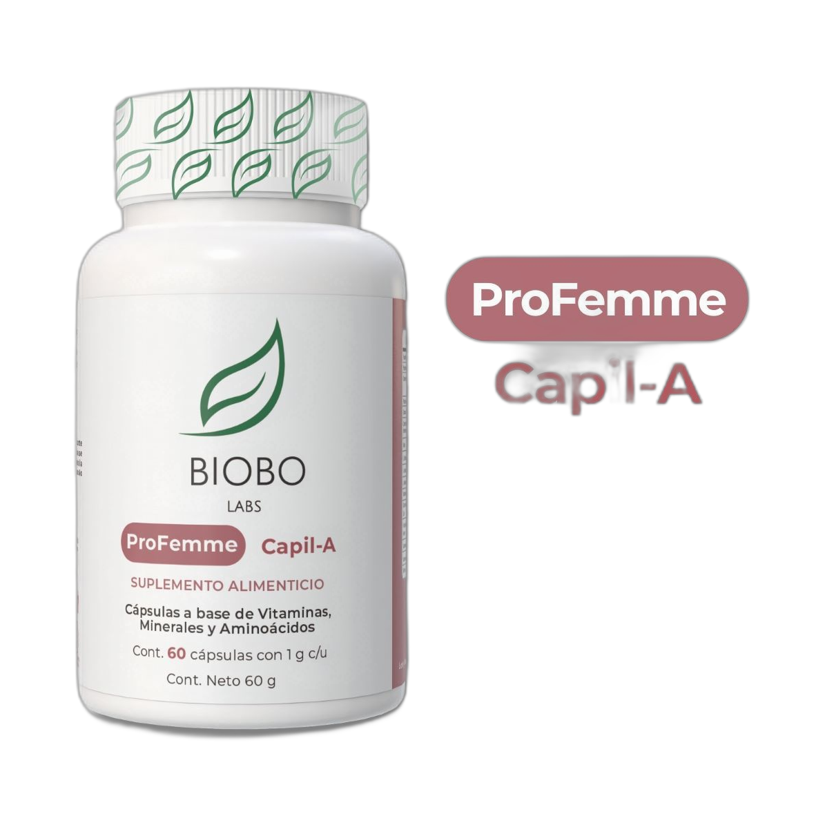 BIOBO LABS profemme Capil-A 60caps 1g vegetal (fondo limpio)