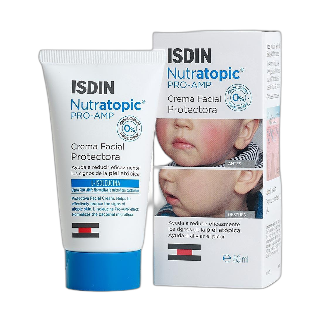 ISDIN Nutratopic Pro-Amp crema facial 50ml (fondo limpio)