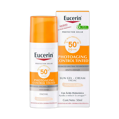 EUCERIN Sun Face Photoaging control tono claro fps50+ 50ml (fondo limpio)