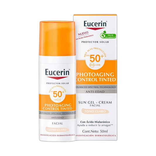 EUCERIN Sun Face Photoaging control tono claro fps50+ 50ml (fondo limpio)