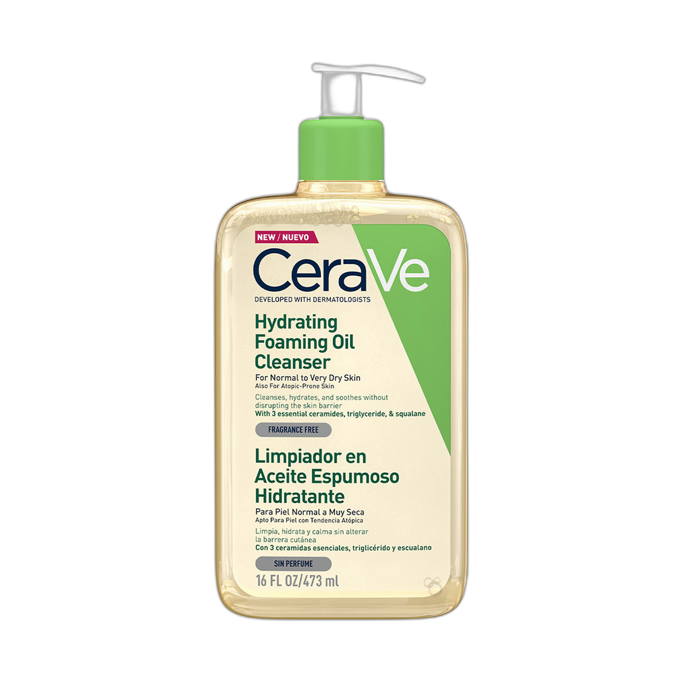 CERAVE Limpiador aceite de ducha 473ml (fondo limpio)
