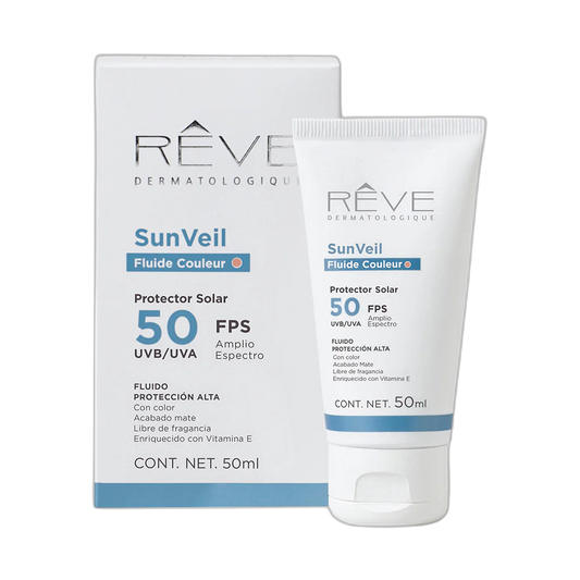 RÉVE SunVeil fluide color 50ml (fondo limpio)