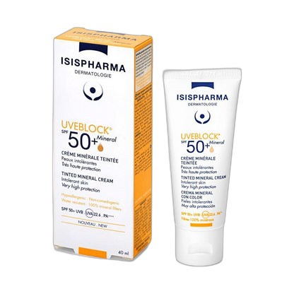 ISISPHARMA UVEBLOCK FPS50+ mineral con color 40ml (fondo limpio)