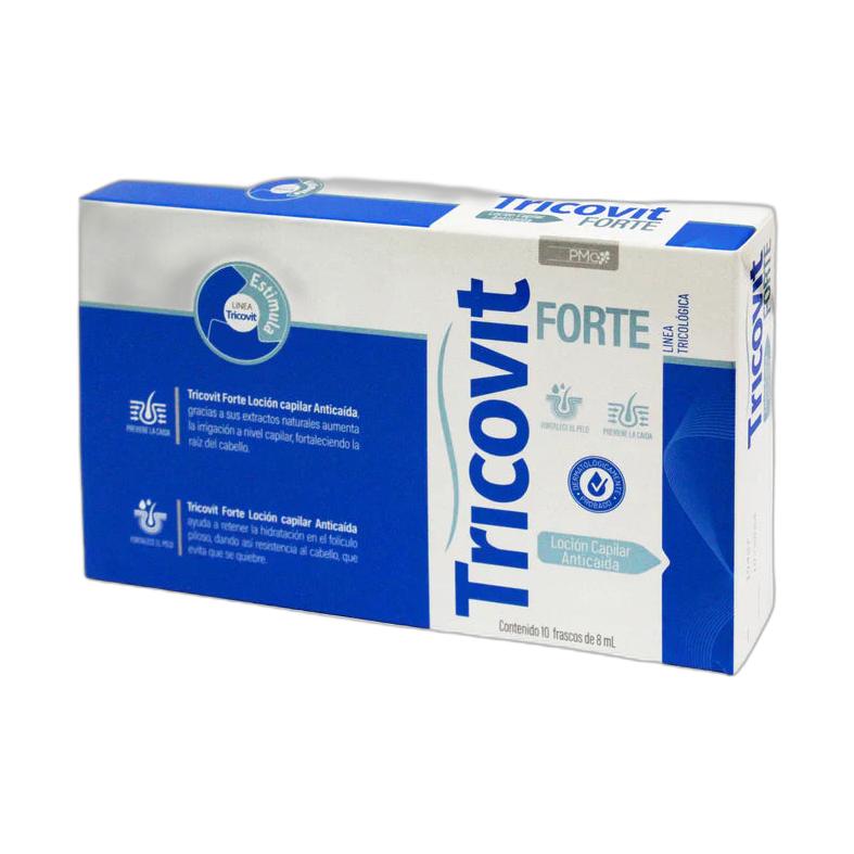 TRICOVIT Forte loción capilar anticaida 10x8ml (fondo limpio)