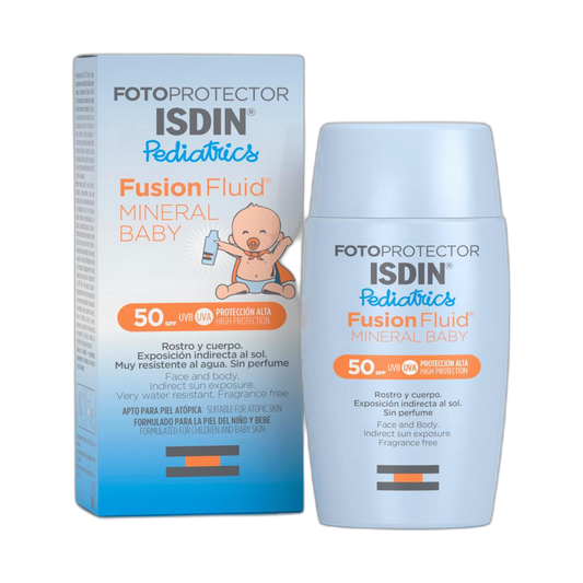 ISDIN Pediatrics fusion fluid mineral spf50 50ml (fondo limpio)