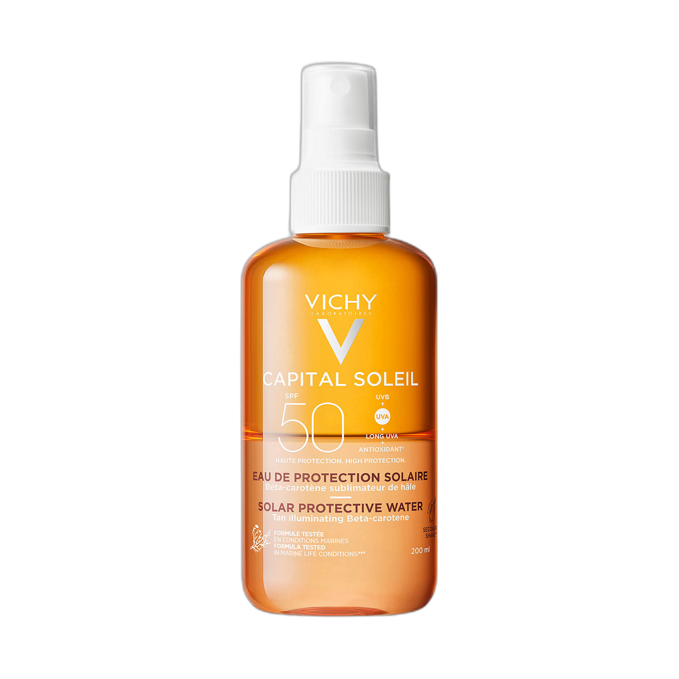 VICHY Capital Soleil agua solar bronceadora fps50 200ml (fondo limpio)