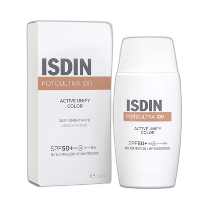 ISDIN Fotoultra 100 Active unify spf50+ color 50ml (fondo limpio)