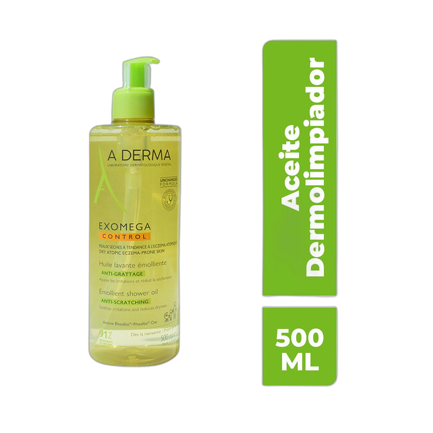 ADERMA Exomega Control Dermolimpiador En Aceite 500 Ml (fondo limpio)