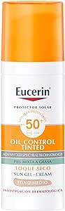 EUCERIN Sun face oil control SPF50+ 50ml Toque seco (Tono medio)