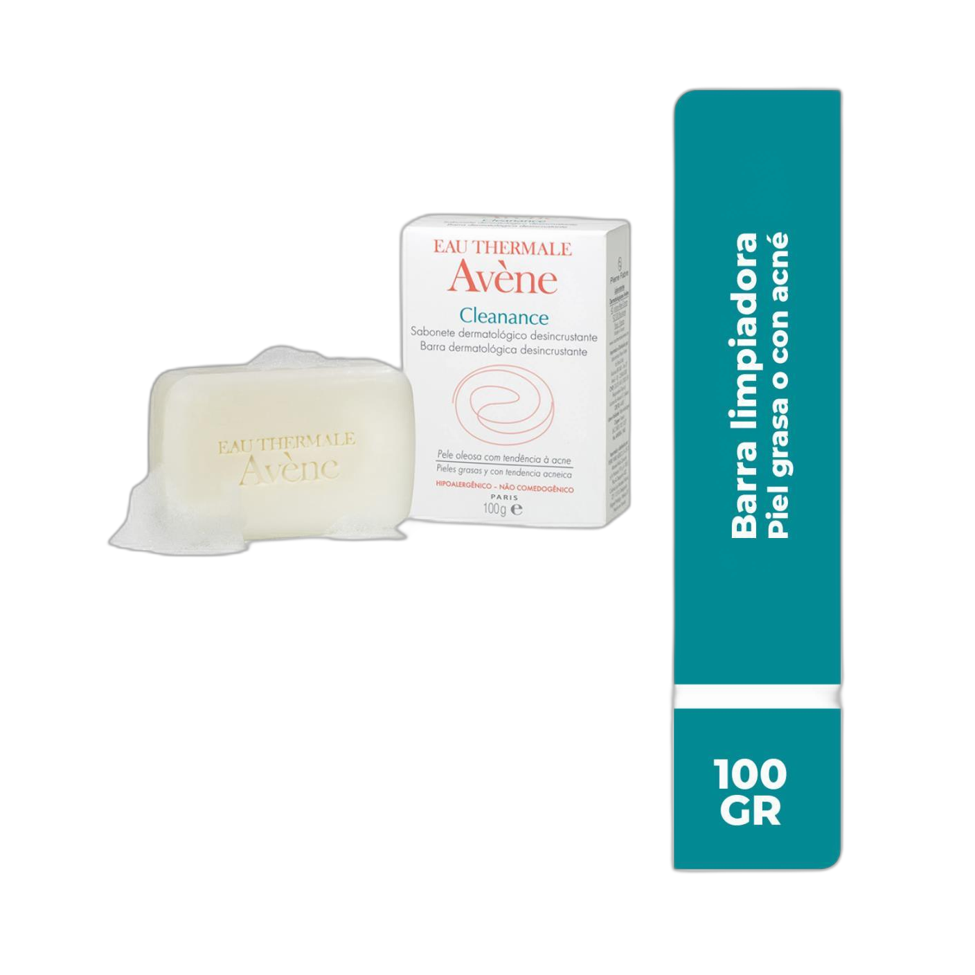AVENE CLEANANCE Barra dermatológica desincrustante 100gr (fondo limpio)