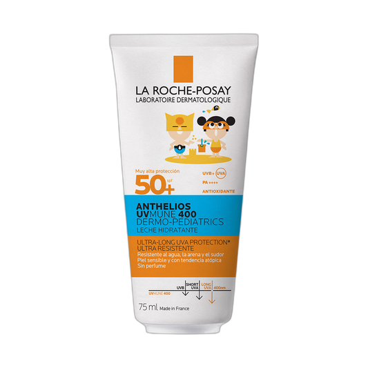 LRP ANTHELIOS UVMUNE 400 Dermopediatrics milk FPS50+ 75ml (fondo limpio)