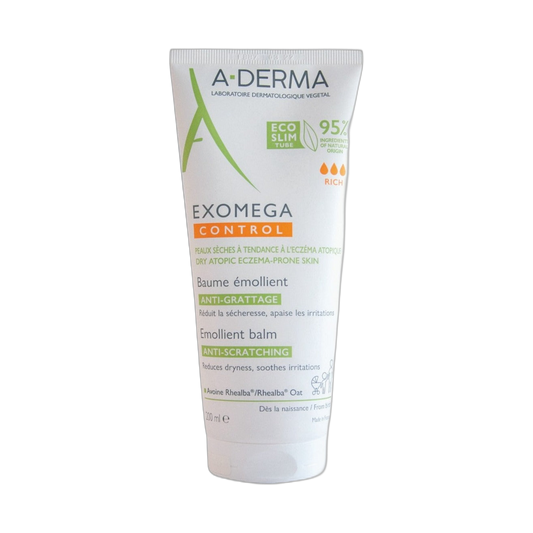 ADERMA Exomega control bálsamo emoliente anti comezón 200ml (fondo limpio)