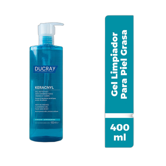 DUCRAY Keracnyl gel limpiador facial 400ml (fondo limpio)