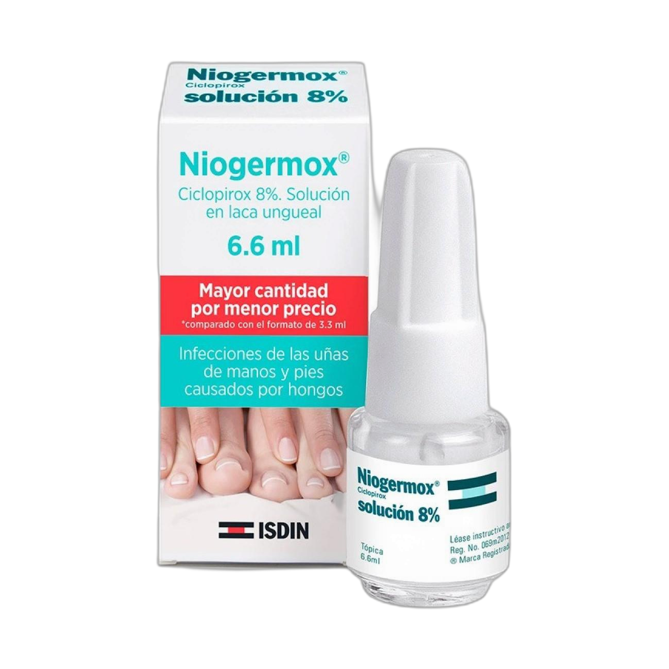 ISDIN NIOGERMOX Sol 8 % 6.6ml (fondo limpio)