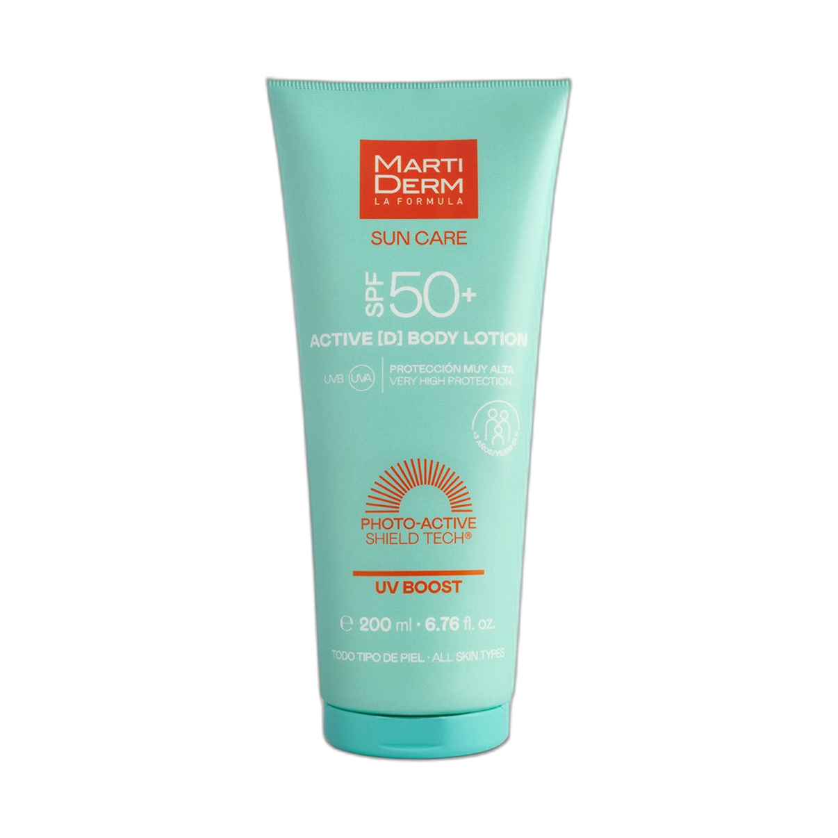 MARTIDERM ActiveD locion corporal spf50+ 200ml (fondo limpio)