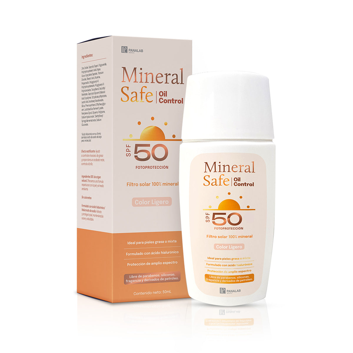 PANALAB Mineral safe oil control FPS50 50ml color ligero