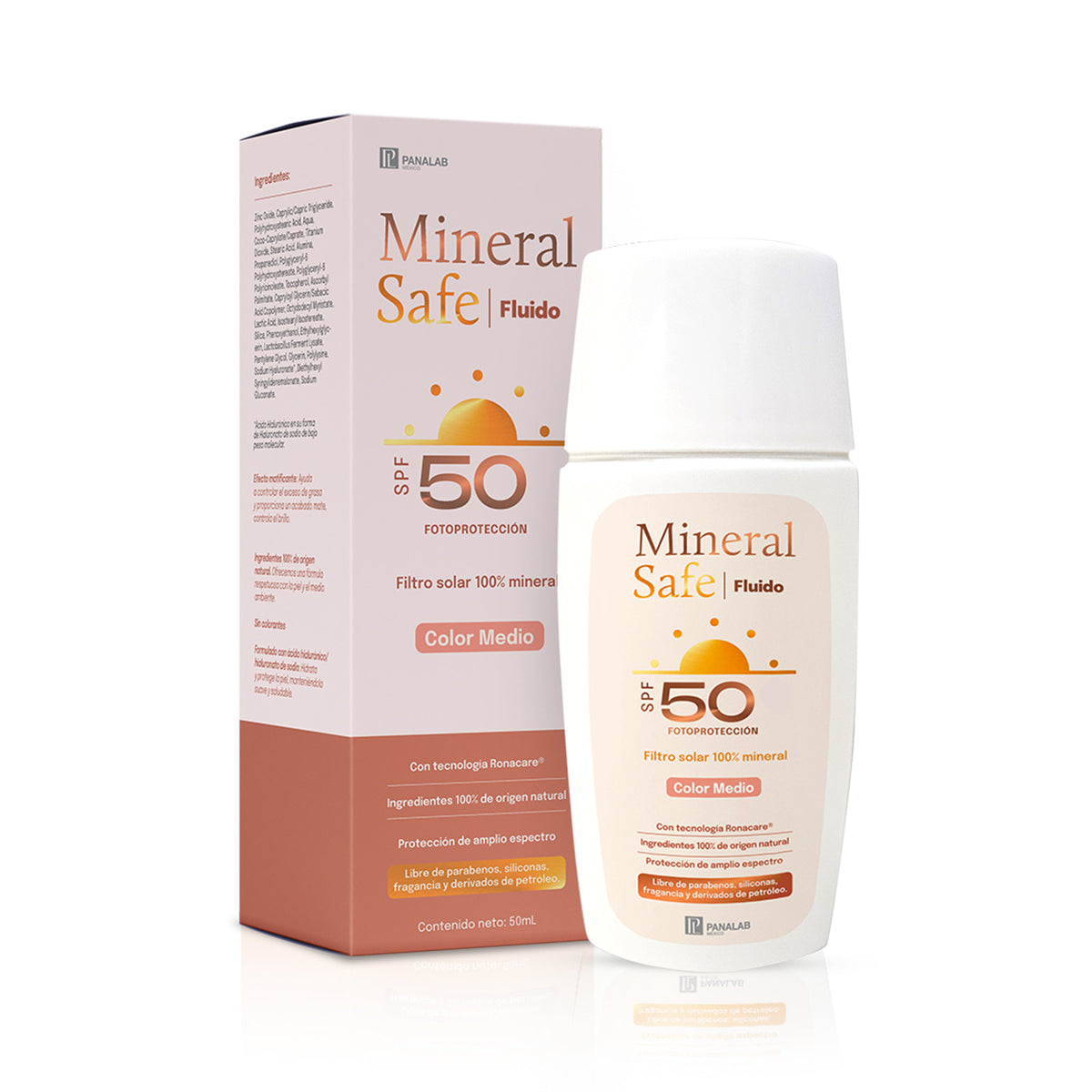 PANALAB Mineral safe fluido FPS50 50ml color medio