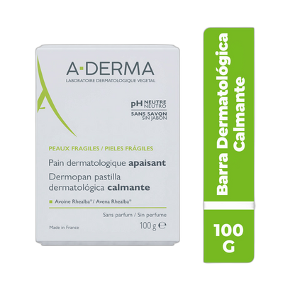 ADERMA Barra limpiadora dermatológica calmante 100gr (fondo limpio)
