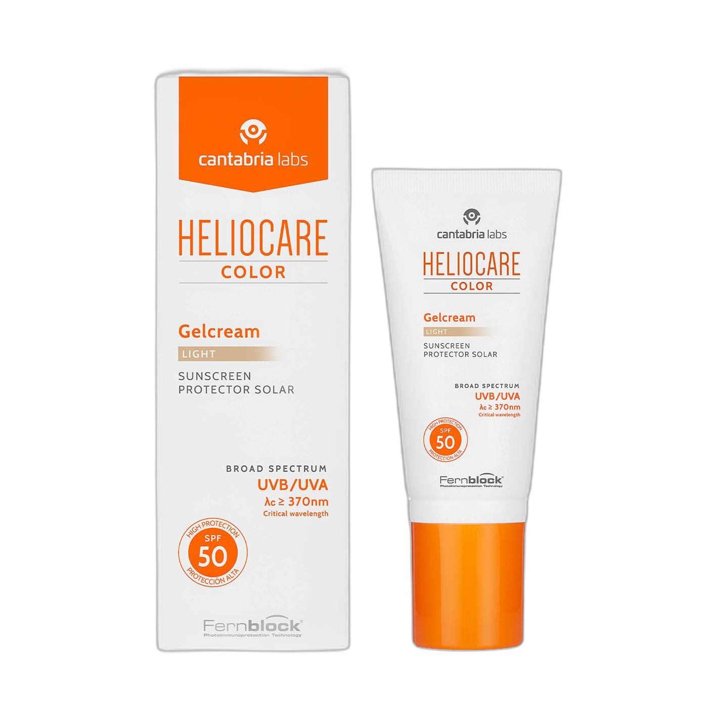 HELIOCARE Gel crema color light 50ml (fondo limpio)