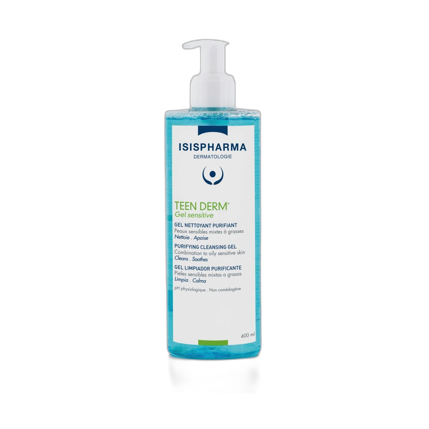 ISISPHARMA TEEN DERM Gel sensitive 400ml (fondo limpio)