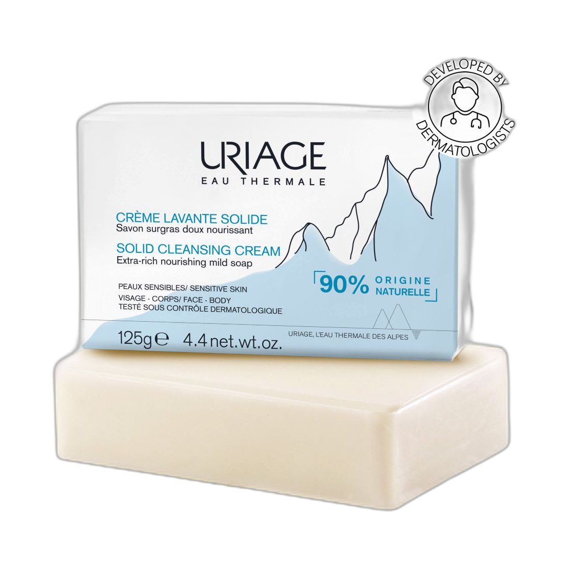URIAGE Jabón Sólido Limpiador 125g (fondo limpio)