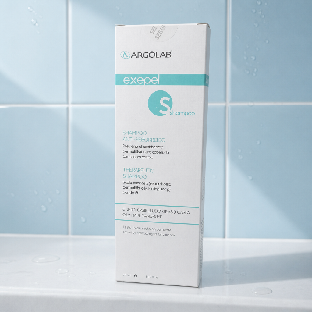 ARGOLAB Exepel S shampoo anti-sebo 150ml — foto de ambiente shampoo | Supiel